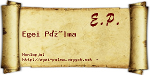 Egei Pálma névjegykártya